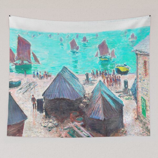 Item preview, monet beach village painting designed and sold by SFTStudio.