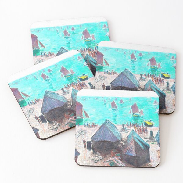 Item preview, monet beach village painting designed and sold by SFTStudio.