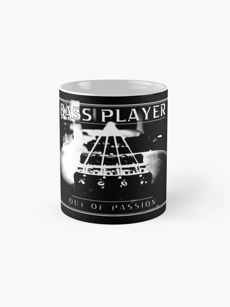 Alternate view of Bass Player out of Passion - Bassist / Bass Guitar Design (White print) Mug