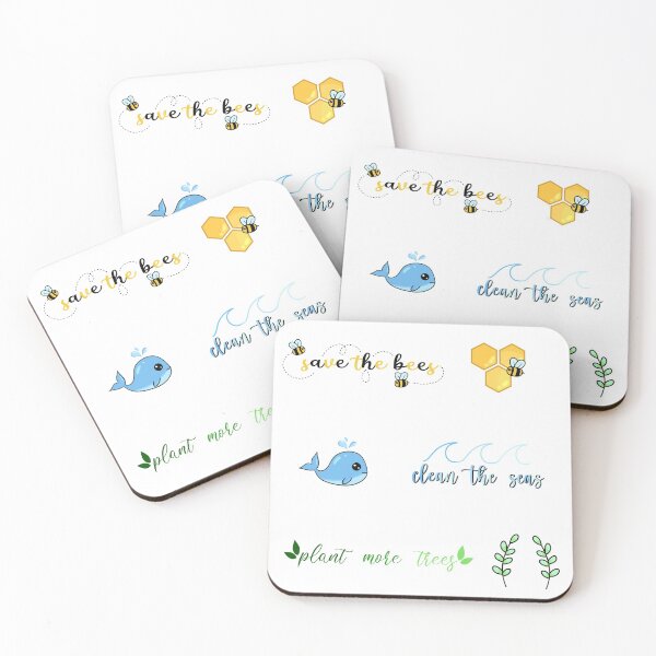 Item preview, SET - save the bees, clean the seas, plant more trees  designed and sold by Pbanjelly.