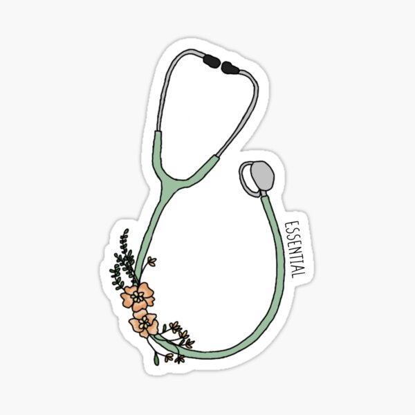 Item preview, essential worker floral stethoscope designed and sold by favoredbygrace.