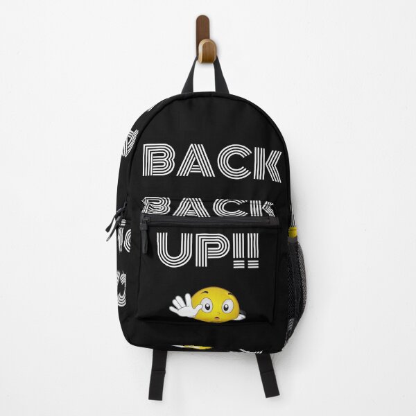 Item preview, Back Up-White Text-Yellow Emoji w/white glove designed and sold by Trendi61.