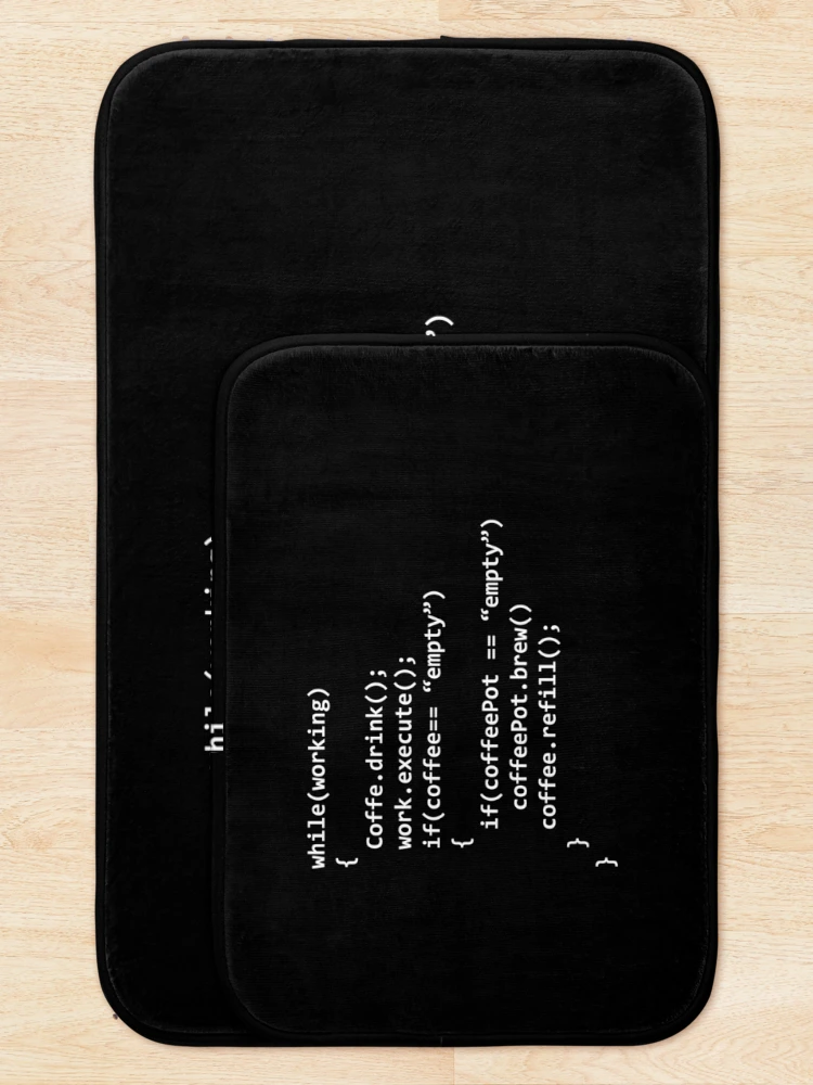 Thumbnail 5 of 6, Bath Mat, Coffee code programming designed and sold by ByEmil.