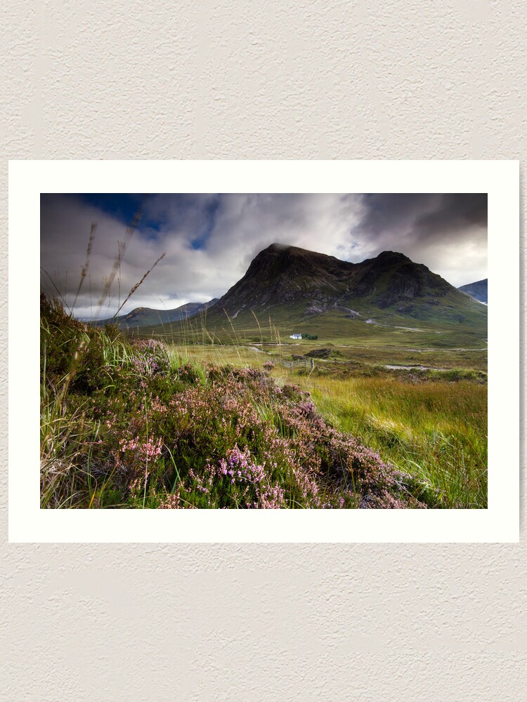 Alternate view of Scotland- Heather,wind and mountains Art Print