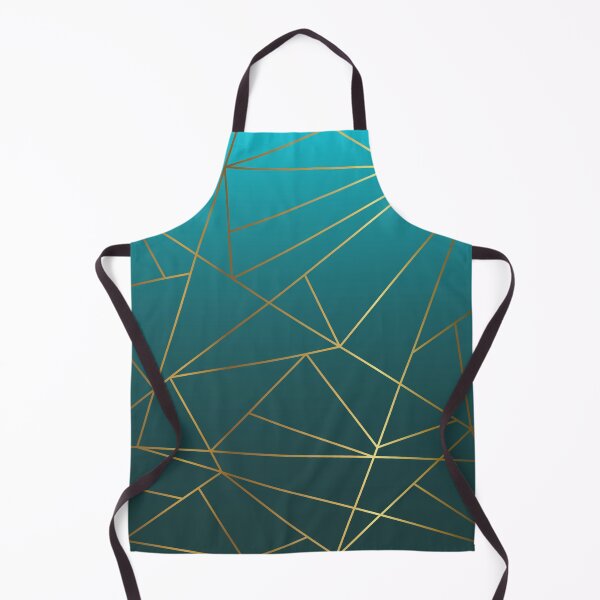 Item preview, Teal Ombre and Metallic Gold Geometric Design designed and sold by Ladyfyre.