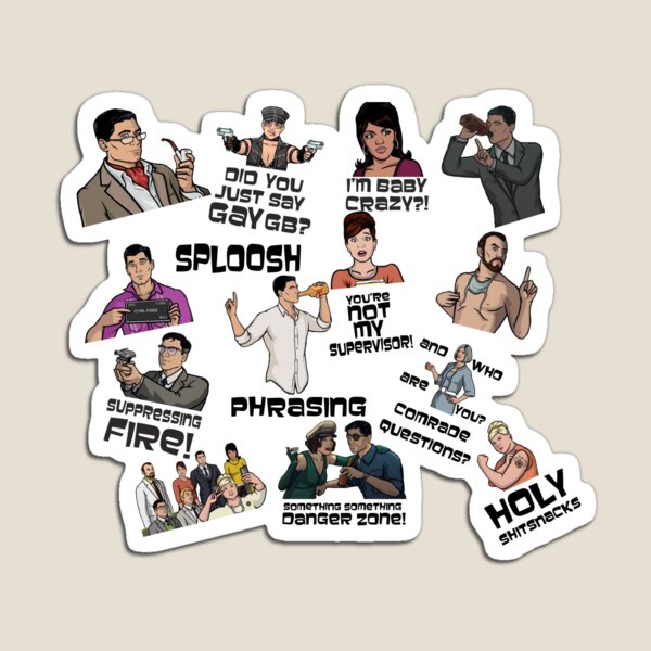 Archer Collage Beste Archer Momente Archer Trinken Lana Kane Ray Cheryl Malory Cyril Krieger Pam Magnet