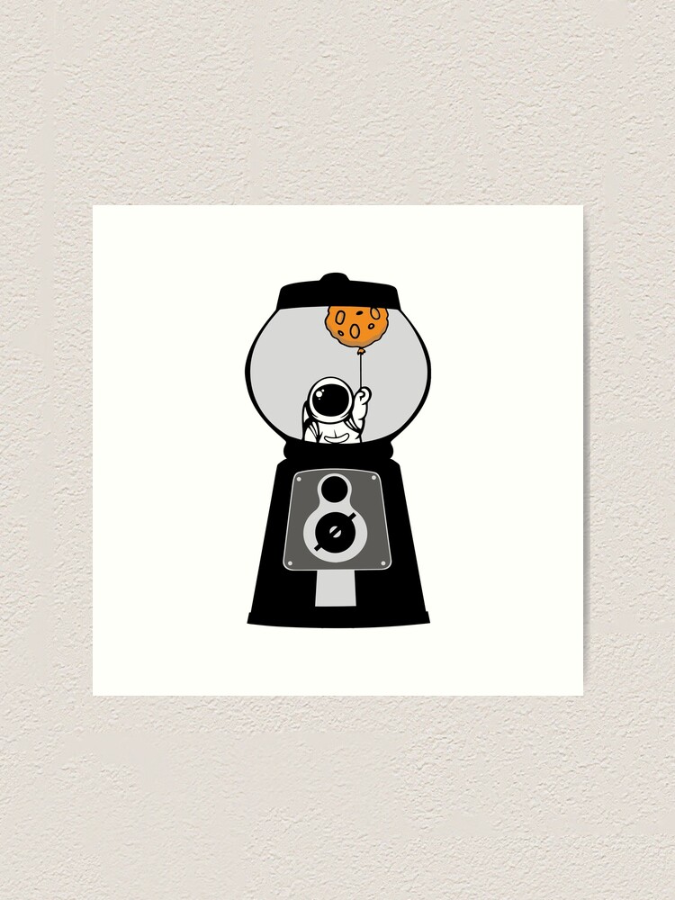 "Astronaut in Gumball Machine" Art Print by HappyCabbage | Redbubble