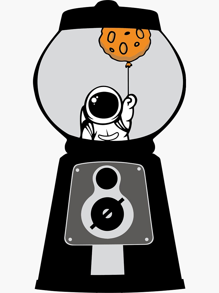 "Astronaut in Gumball Machine" Sticker for Sale by HappyCabbage | Redbubble
