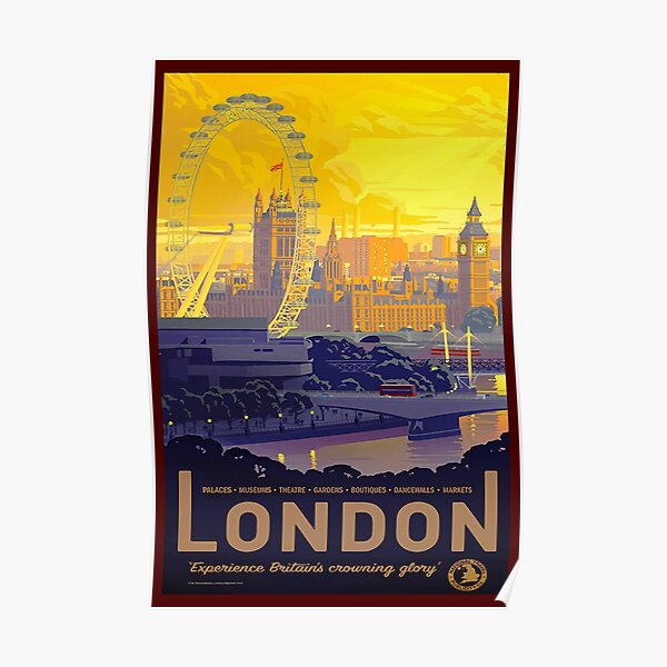 London - Retro Travel Poster | Vintage Art Poster