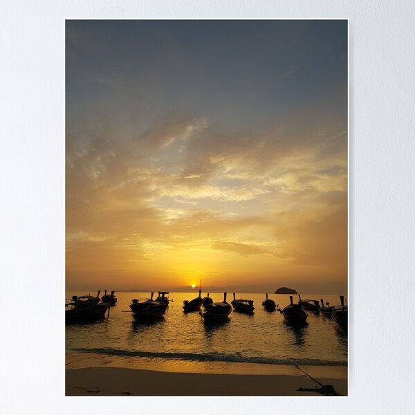 Item preview, Amanecer sobre barcos en el paraíso designed and sold by TH4Designs.