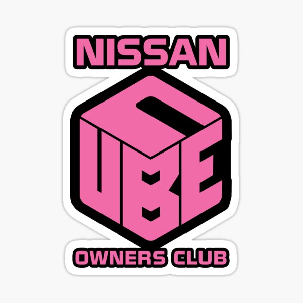Hot Pink Nissan Cube owners club logo Sticker