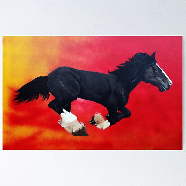Shire Horse Running Poster