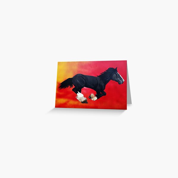 Shire Horse Running  Greeting Card
