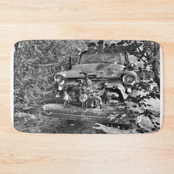 Item preview, Antique Fire Truck Black And White designed and sold by LisaWootenPhoto.