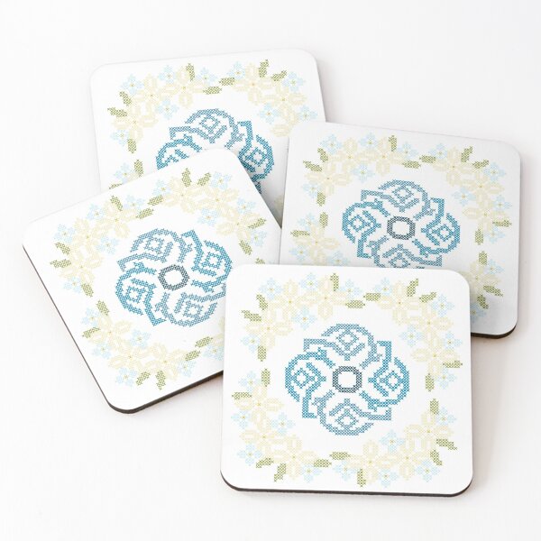 Item preview, Floral Mandala Blue designed and sold by StitchyWitchy.