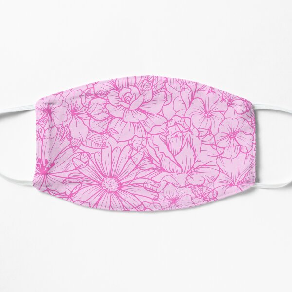 Pink Flowers Flat Mask