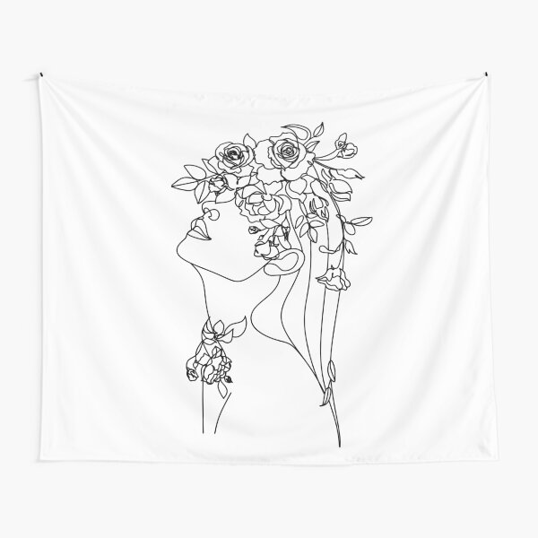 Item preview, One line face, illustration. Minimalist Woman Art.Abstract face with butterfly by one line drawing. Portrait minimalistic style. Botanical print. Nature symbol of cosmetics. Modern continuous line art designed and sold by OneLinePrint.