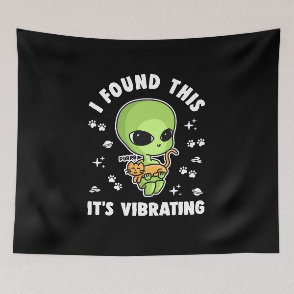 Item preview, I Found This It's Vibrating Cat Alien Pun designed and sold by hadicazvysavaca.