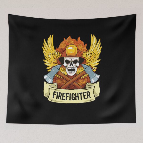 Item preview, Firefighter Skull Axe Symbol Fire devil  designed and sold by BornDesign.