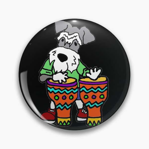 Item preview, Funny Miniature Schnauzer Dog Playing Bongo Drums designed and sold by Nature's Fancy.