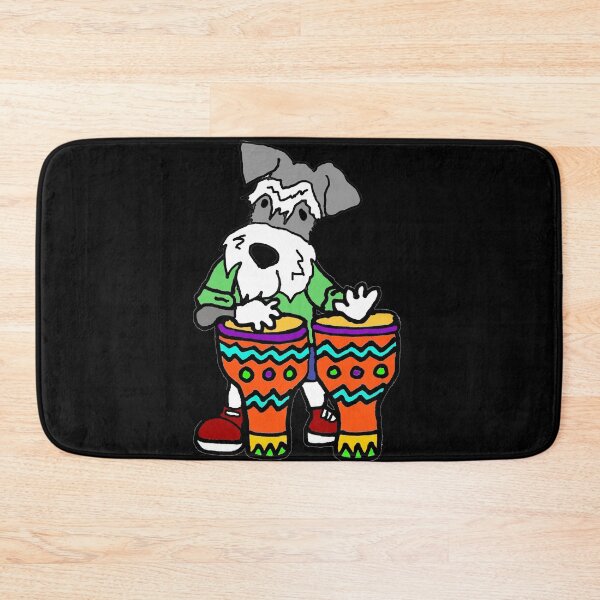 Item preview, Funny Miniature Schnauzer Dog Playing Bongo Drums designed and sold by Nature's Fancy.
