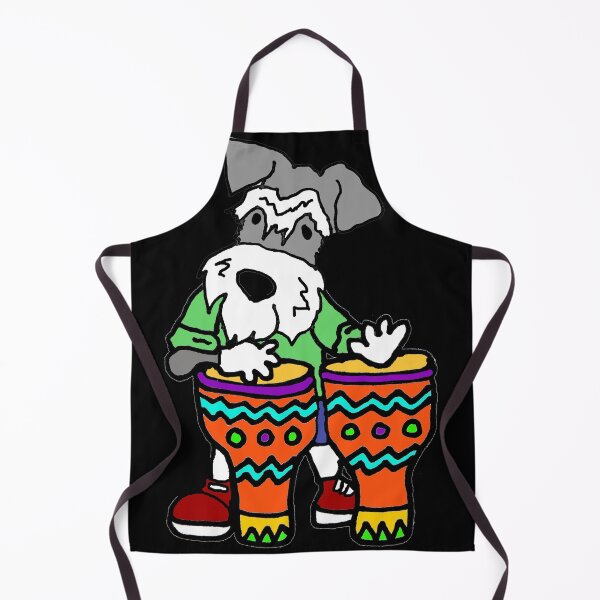 Item preview, Funny Miniature Schnauzer Dog Playing Bongo Drums designed and sold by Nature's Fancy.