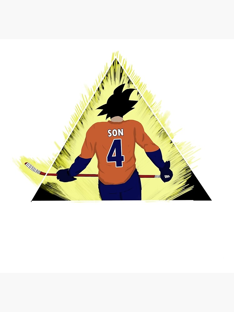"son goku lookalike playing hockey" Poster by Kennardodavinci Redbubble