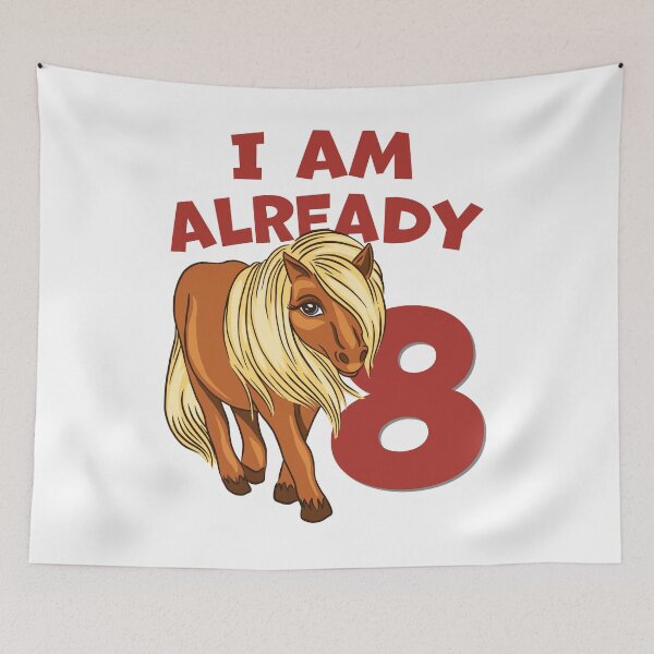 Item preview, 8th birthday 8 years horse motif for the birthday child designed and sold by honksunited.
