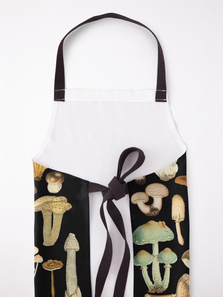 Alternate view of Mushroom Lover Botanical Fungi Plants Morel Psychedelic Mushroom Forager Mushroom Gift Apron