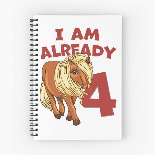 Item preview, Pony for the 4th birthday 4 years horse motif for the birthday child designed and sold by honksunited.