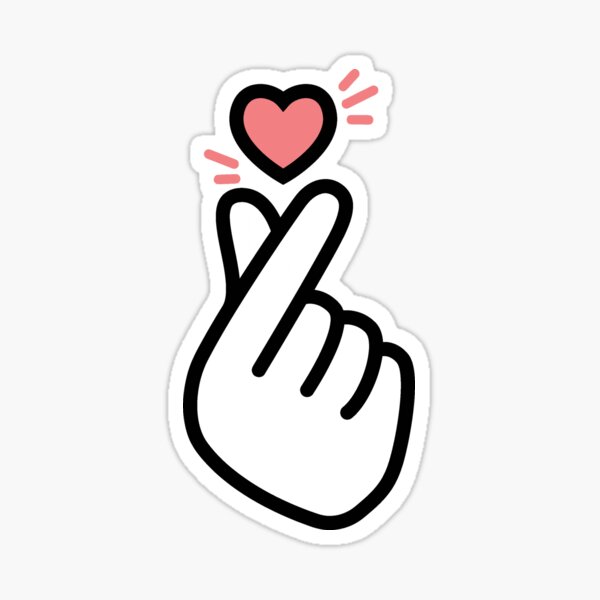 Símbolo de amor corazón coreano Kpop Pegatina