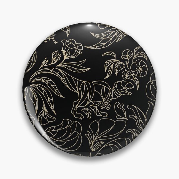 Item preview, Hidden Dinosaurs - Elegant Floral Pattern - Black and Gold designed and sold by tanimator.