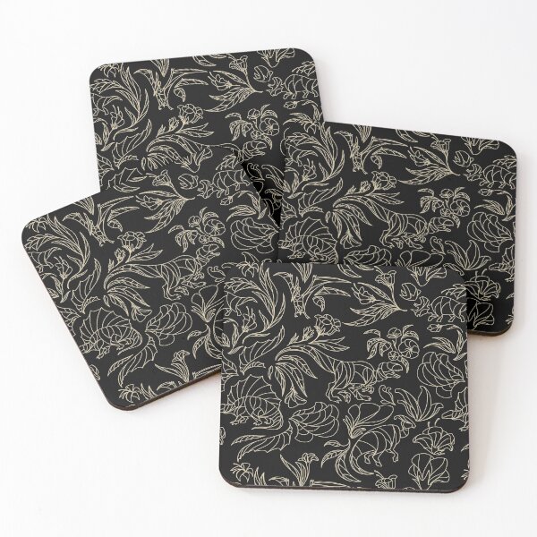 Item preview, Hidden Dinosaurs - Elegant Floral Pattern - Black and Gold designed and sold by tanimator.