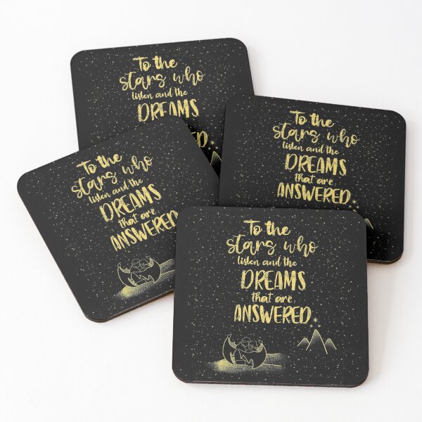 Item preview, 'To the stars who listen and the dreams that are answered' Design in gold and black designed and sold by apencilholder.