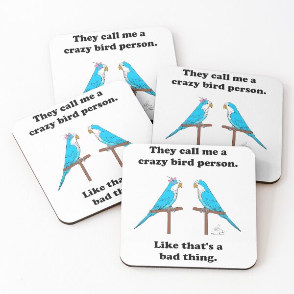 Item preview, Crazy Bird Person with Blue Quakers designed and sold by Laughing Parrot Studio.
