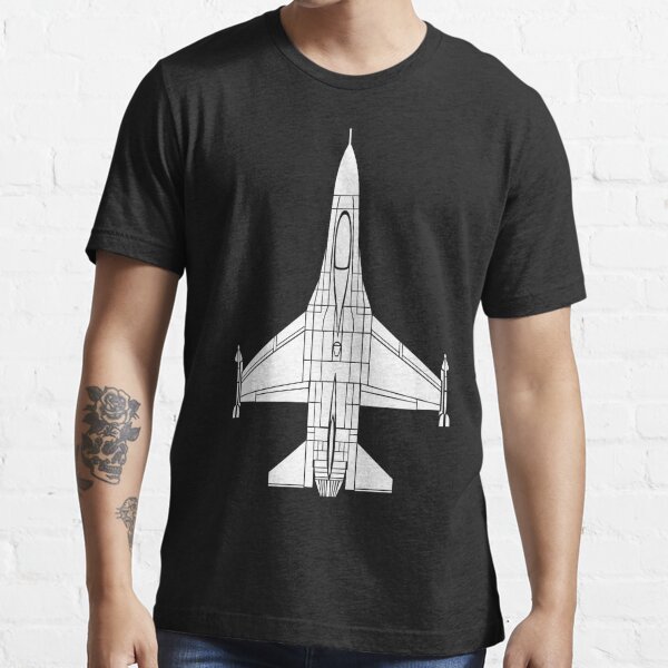 F-16 Fighting Falcon Black Essential T-Shirt for Sale by jnmvinylstudio