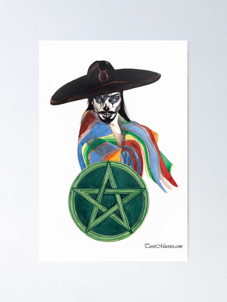 Thumbnail 1 of 3, Poster, King of Pentacles - Rey de Pentaculos designed and sold by tarotmuertos.
