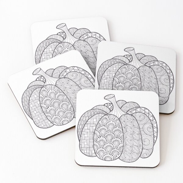 Item preview, Pumpkin black and white doodle designed and sold by Bake-my-Design.