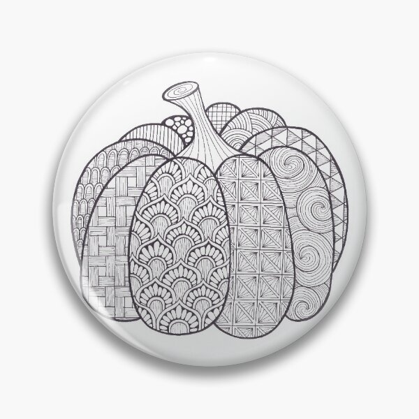 Item preview, Pumpkin black and white doodle designed and sold by Bake-my-Design.