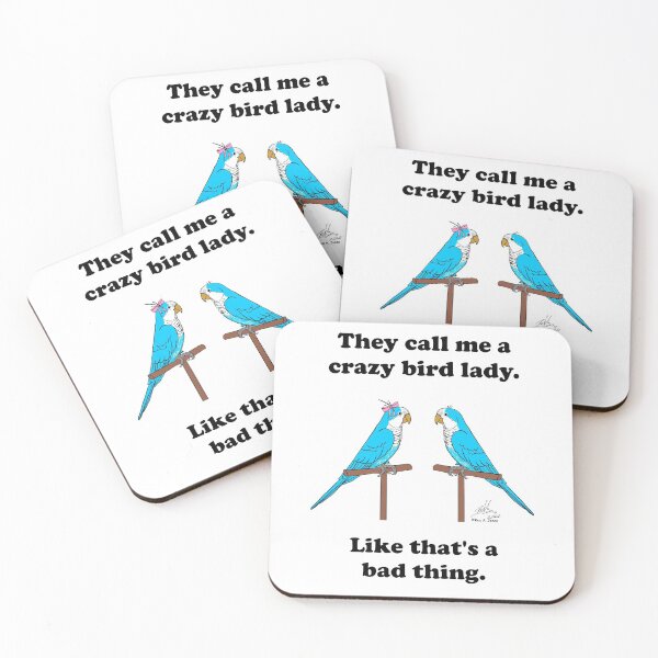 Item preview, Crazy Bird Lady with Blue Quakers designed and sold by Laughing Parrot Studio.