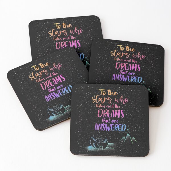 Item preview, 'To the stars who listen and the dreams that are answered' Design in rainbow on black designed and sold by apencilholder.