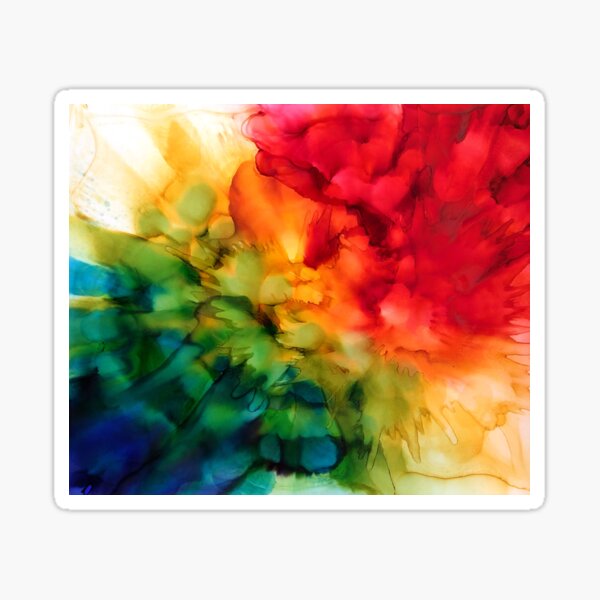 Rainbow Burst painting by Minisa Robinson Sticker