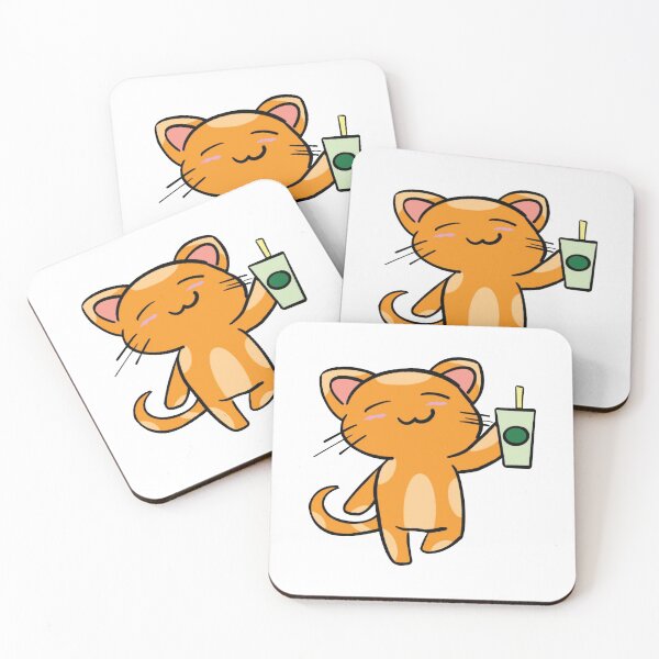 Item preview, Happy Smiling Cat holding drink designed and sold by Onestopcuteness.
