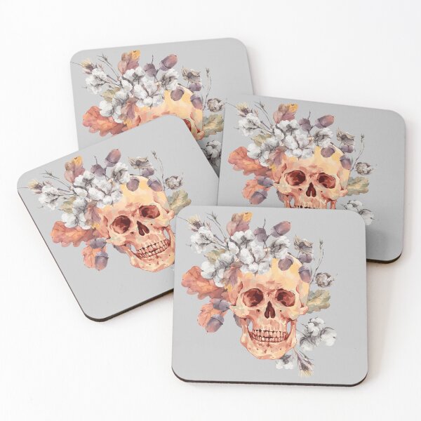Item preview, Skully skull with Flowers in Pink  designed and sold by Artcraft-Ink.