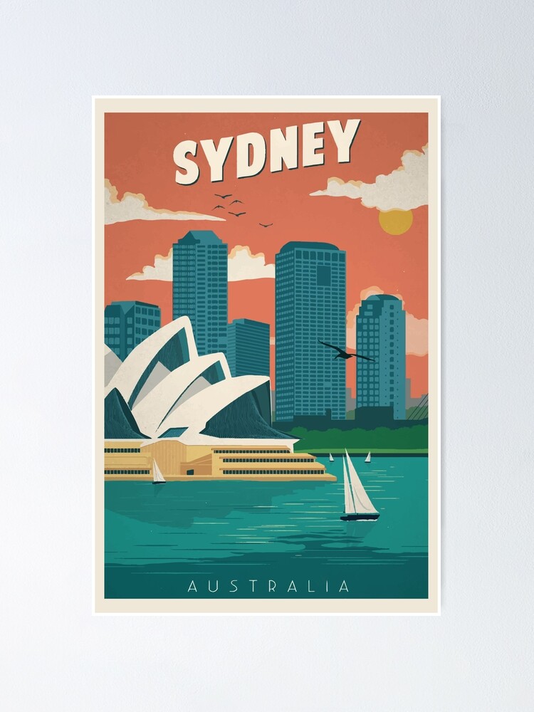 Alternate view of Sydney - Retro Travel Poster | Vintage Art Poster