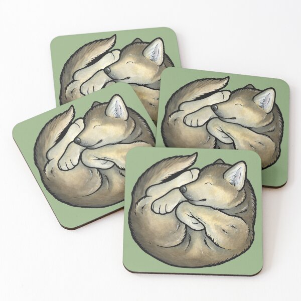 Item preview, Sleeping wolf cub/pup designed and sold by animalartbyjess.