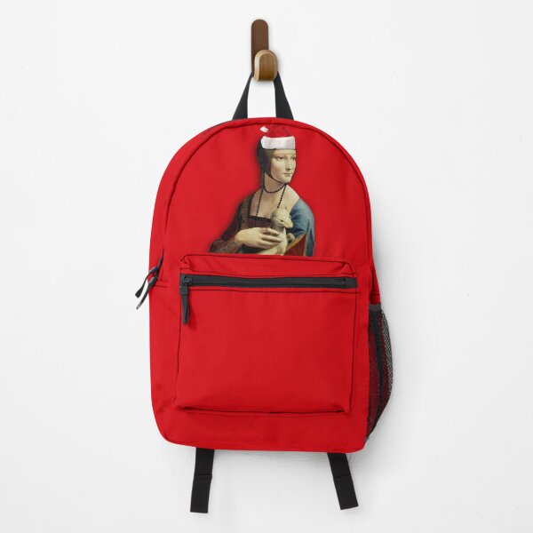 Item preview, Christmas Lady with an Ermine by Leonardo da Vinci Pop Art Style (ACCI) Red designed and sold by VanyssaGraphics.