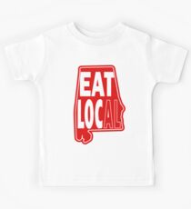 Camiseta para niños comer impresión roja local
