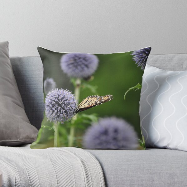 Monarch & the Bee Throw Pillow