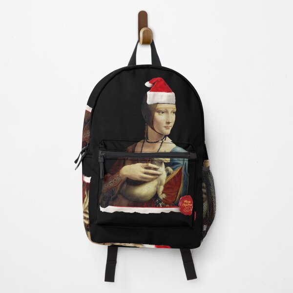 Item preview, Christmas Lady with an Ermine by Leonardo da Vinci Pop Art Style (ACCI) Black designed and sold by VanyssaGraphics.